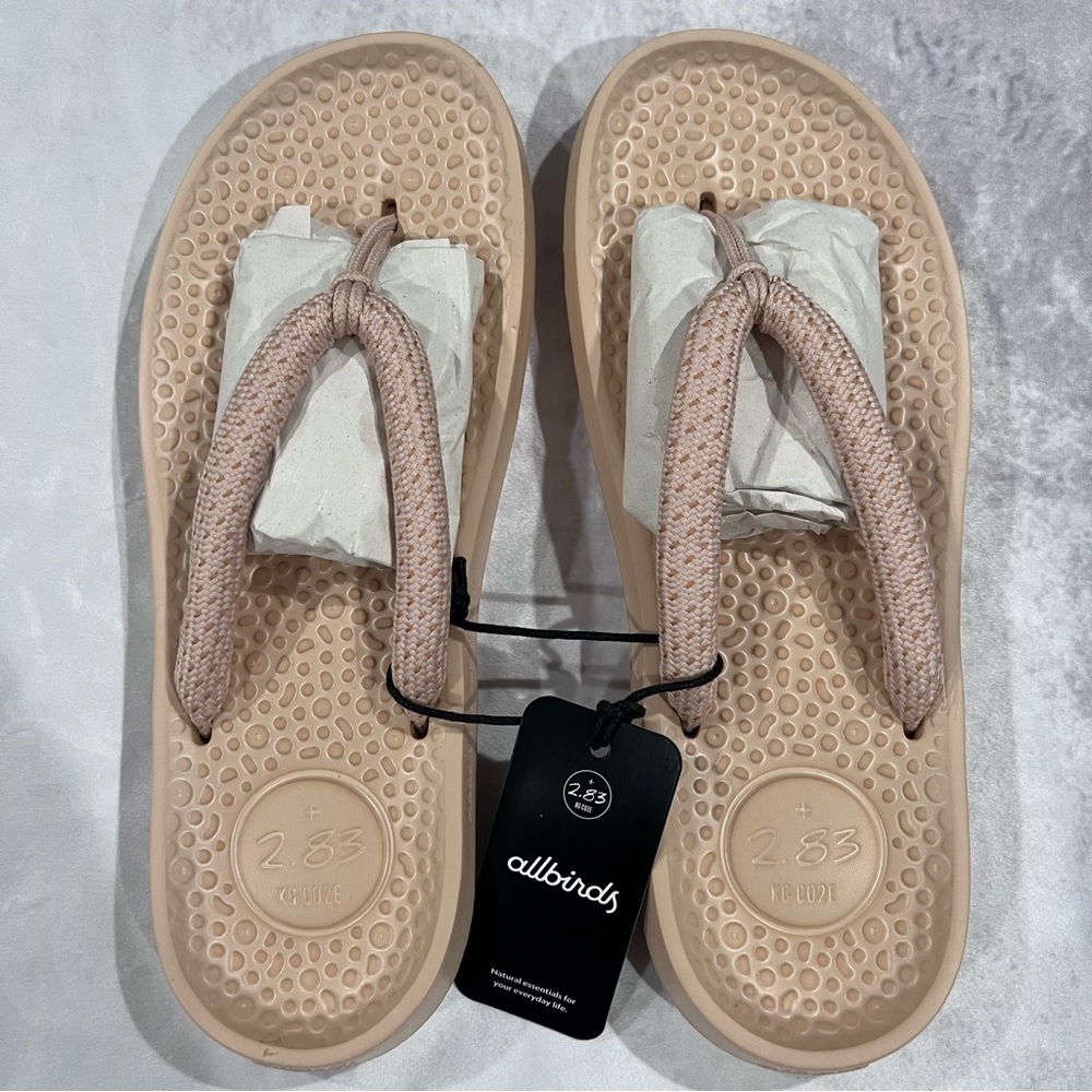 Allbirds Lux Beige Sugar Zeffer Flip Flop Women Size 12 NWT